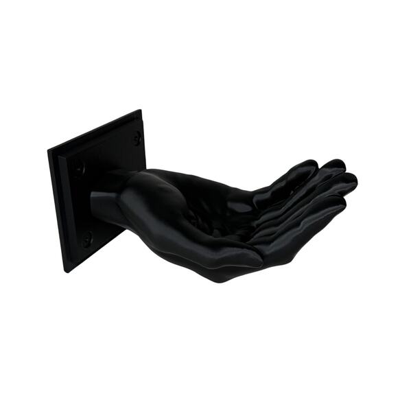 Black Hand Wall Shelf Modern Gothic Decor Unique Floating Holder - Picture 1 of 8